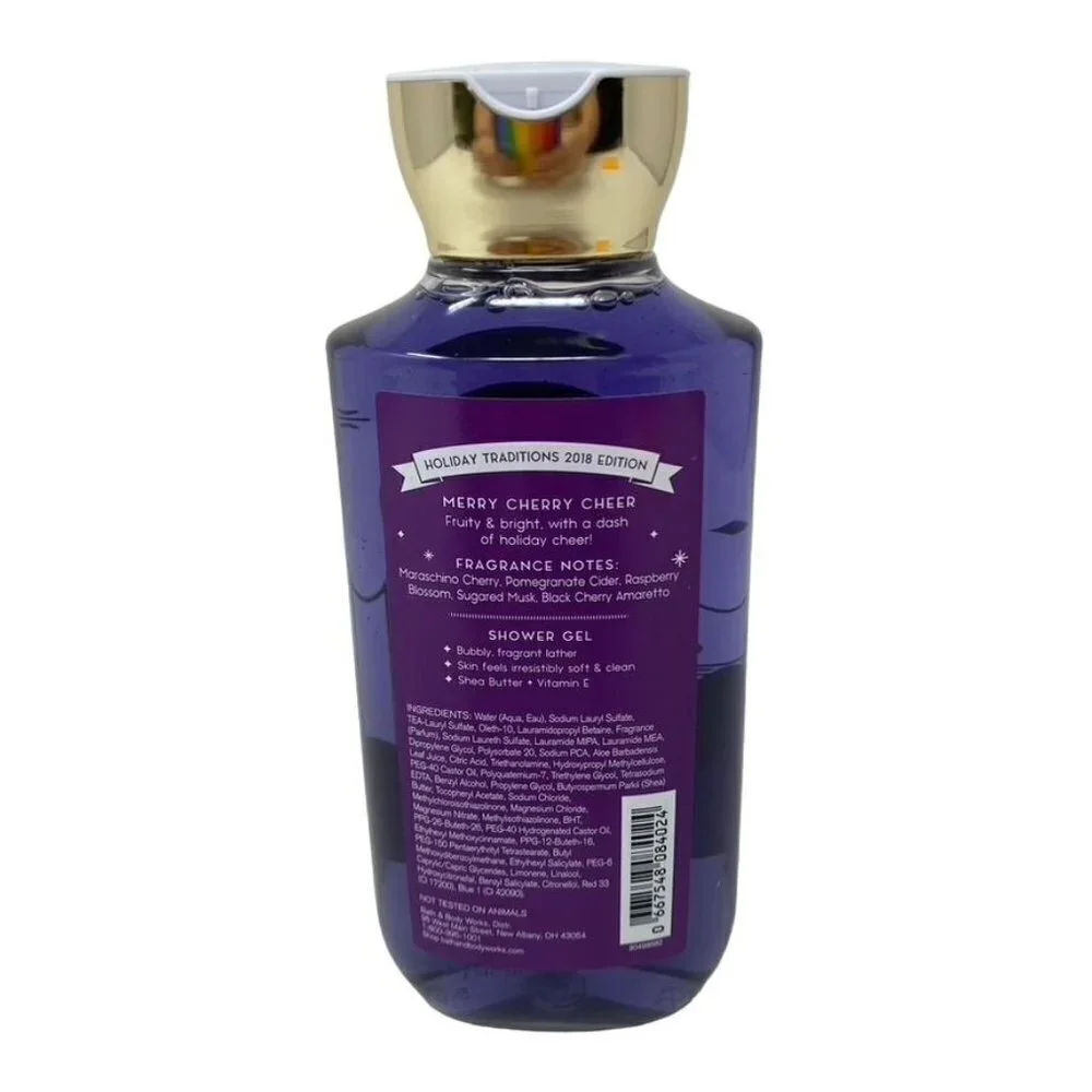 Bath & Body Works Merry Cherry Cheer Shower Gel Shea Vitamin E 10 fl oz